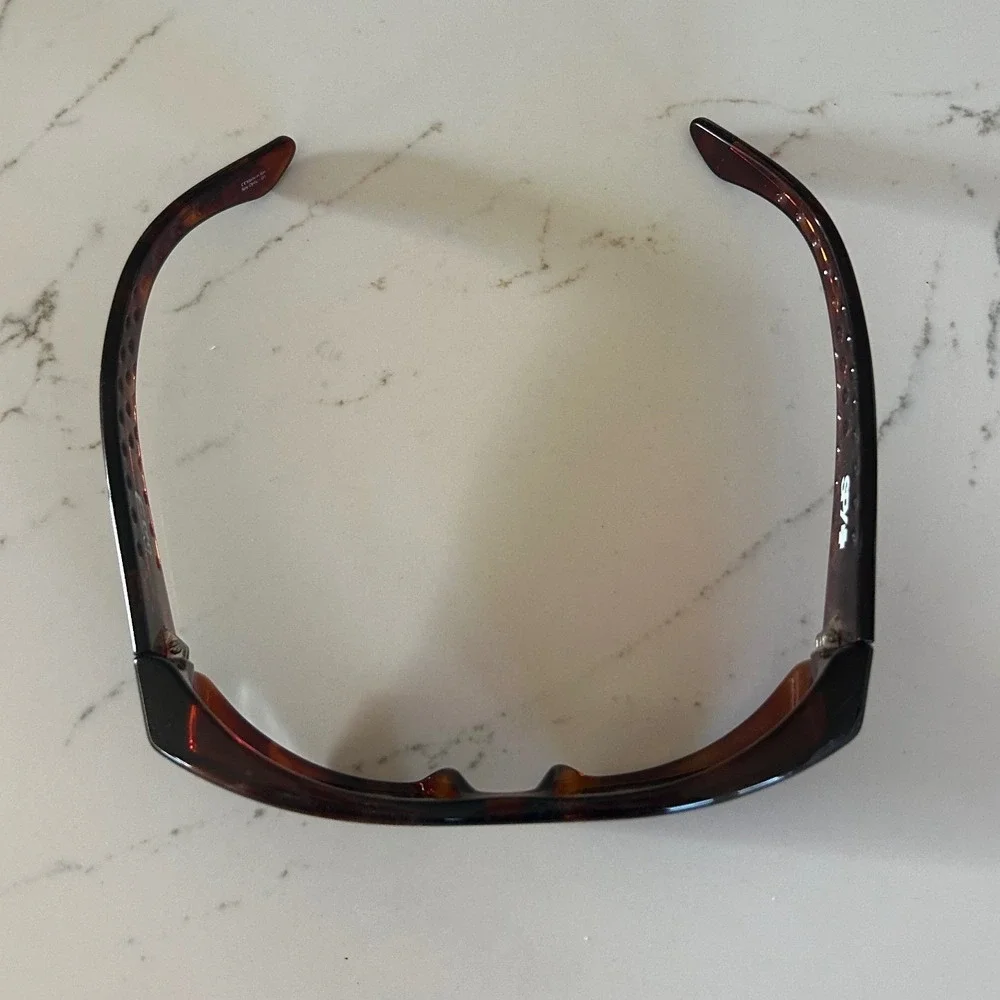 Spy Optic D5 Sunglasses Dark Tortoise Wrap Around Rectangular Made in Italy